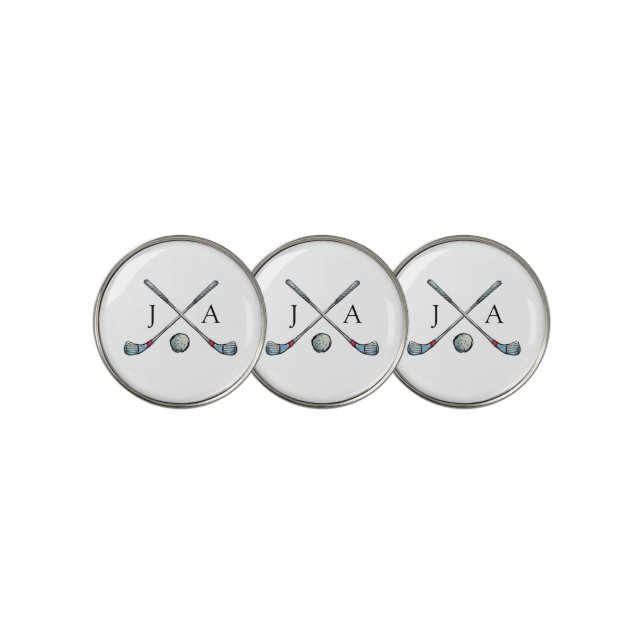 Personalized Elegant monogrammed golf club Ball Marker (3 Up)