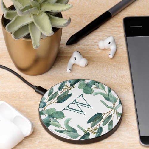 Personalized Elegant Monogrammed Wireless Charger