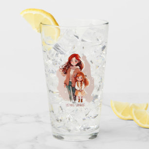 Personalized Elegant Mother and Daughter Glass