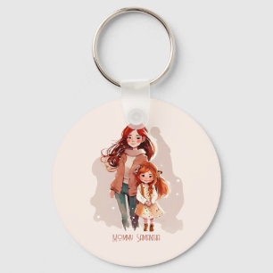 Personalized Elegant Mother and Daughter Keychain