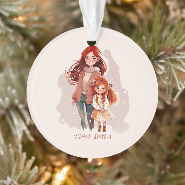 Personalized Elegant Mother and Daughter Ornament (Tree)