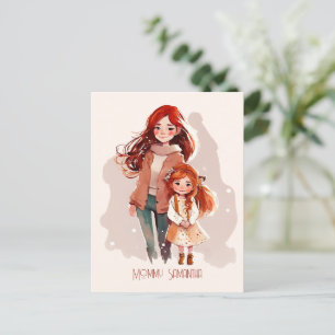 Personalized Elegant Mother and Daughter Postcard