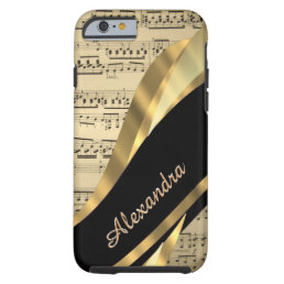 Personalized elegant music sheet tough iPhone 6 case