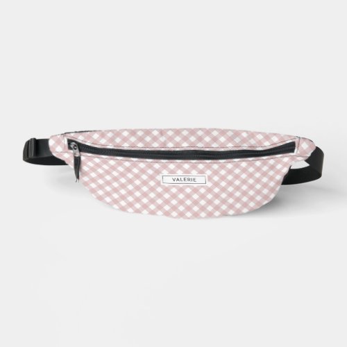 Personalized Elegant Muted Pink Plaid Pattern Fanny Pack