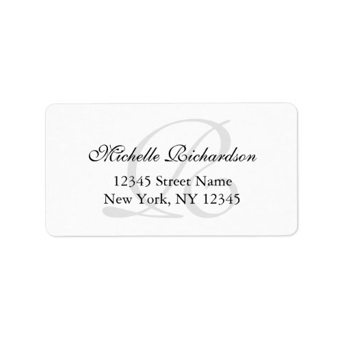 Personalized elegant name monogram address labels