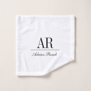 Personalized elegant name monogram initials wash cloth