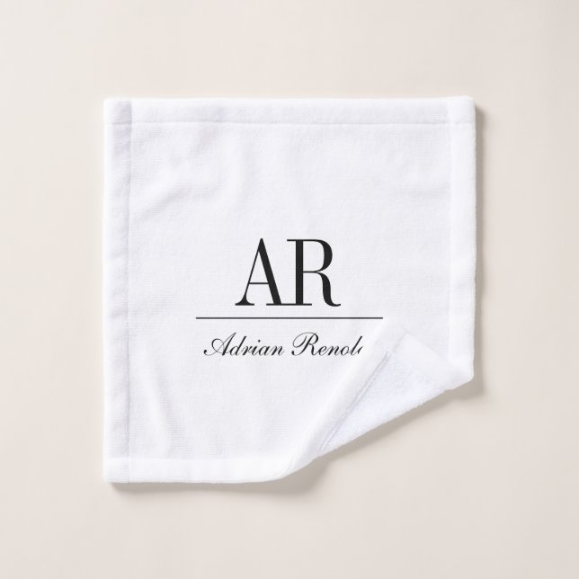 Personalized elegant name monogram initials wash cloth (Wash Cloth)