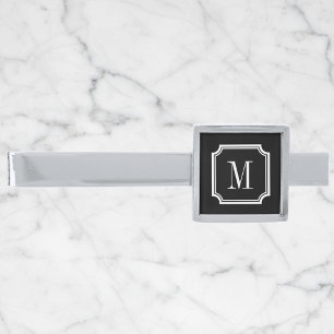 Personalized elegant name monogram tie bar