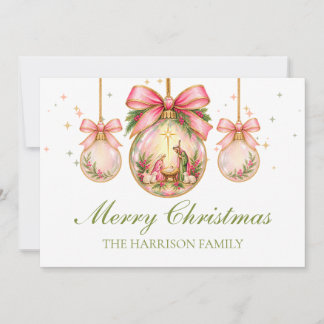 Personalized Elegant Nativity Christmas Card
