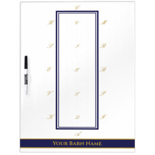 Personalized Elegant Navy and Gold Dressage Arena Dry Erase Board
