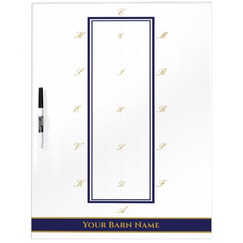 Personalized Elegant Navy and Gold Dressage Arena  Dry Erase Board