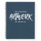 Personalized Elegant Navy Blue Sketchbook Notebook