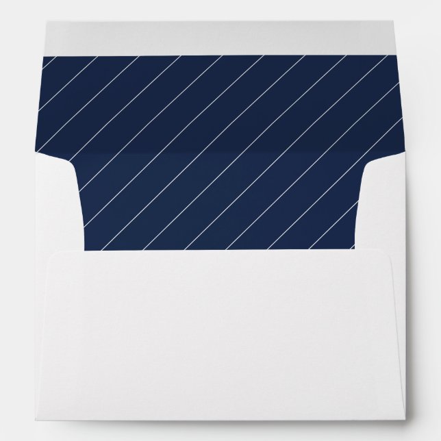 Personalized Elegant Navy Blue Wedding Envelope (Back (Bottom))