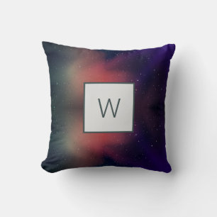 Personalized Elegant Night Sky Monogram Throw Pillow