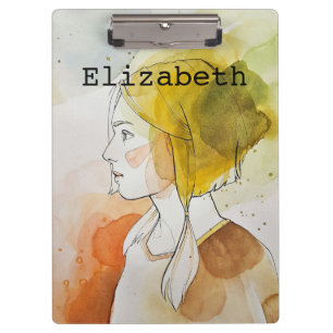 Personalized elegant painting colorful watercolor clipboard
