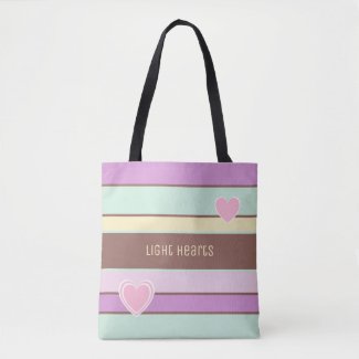 Personalized Elegant Pastel Stripes and Hearts 