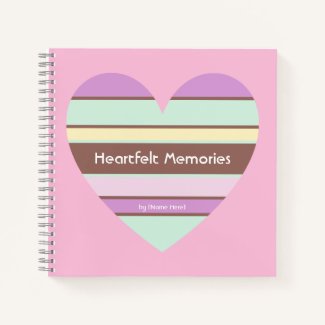 Personalized Elegant Pastel Stripes Heart on Pink