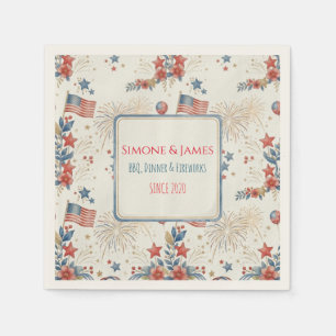 Personalized Elegant Patriotic Garden Party Napkins