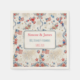 Personalized Elegant Patriotic Party Decor Set Napkins