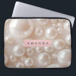 Personalized Elegant Pearl Soft White Luxury Laptop Sleeve<br><div class="desc">This elegant pearl-inspired design captures the soft glow and beauty of real pearls. It is timeless, bright, and effortlessly classy. Each delicate orb has a creamy shine that adds a touch of classic beauty to modern life. This collection adds a touch of quiet luxury to your daily life, whether you're...</div>