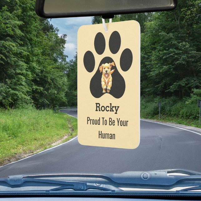 Personalized Elegant Pet Name Paw Proud Dog Owner Air Freshener (Creator Uploaded)