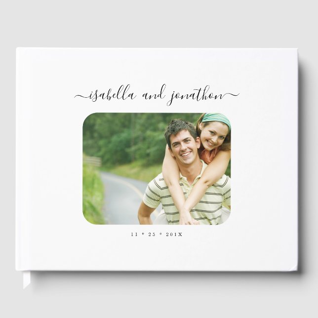 Personalized Elegant Photo Guest Book (Front)