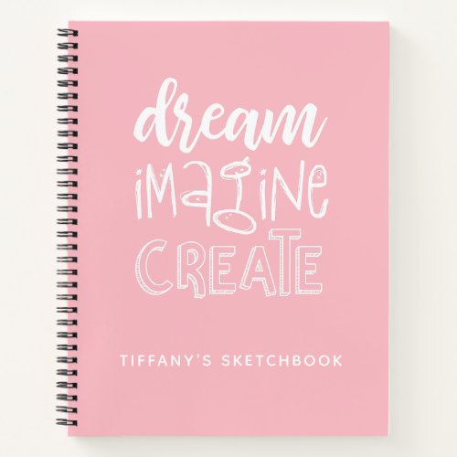 Personalized Elegant Pink Artist Sketchbook Notebook