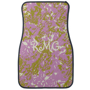 Personalized Elegant Pink Botanical Design  Car Floor Mat