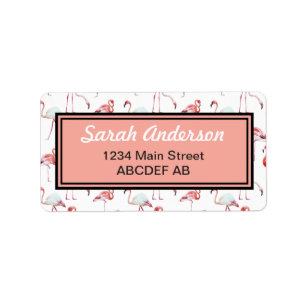 Personalized Elegant Pink Flamingo pattern Label
