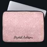 Personalized Elegant Pink Glitter Laptop Sleeve<br><div class="desc">This personalized girly laptop case has your name in black text on a beautiful pink glitter background. Customize the laptop case with the name of your choice to make someone feel extra special. Makes a fun gift for birthdays or for Christmas, and perfect for back to school. Designed for you...</div>