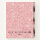 Personalized Elegant Pink Glitter Sketchbook