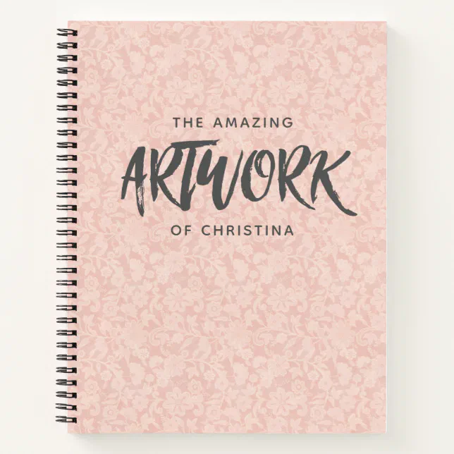 Personalized Elegant Pink Sketchbook Notebook, Zazzle