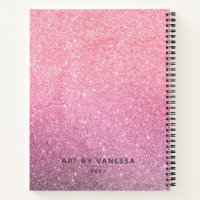 Personalized Elegant Pink Sketchbook Notebook