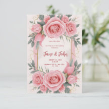 [Personalized] Elegant Pink Wedding Invitation