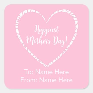 Personalized Elegant Pink White Heart Mother's Day