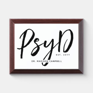 Personalized Elegant PsyD Doctor of Psychology Award Plaque