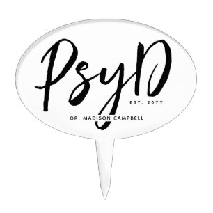 Personalized Elegant PsyD Doctor of Psychology Cake Topper