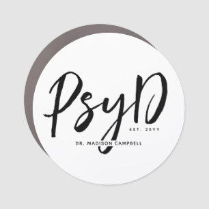 Personalized Elegant PsyD Doctor of Psychology Car Magnet