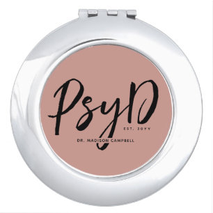 Personalized Elegant PsyD Doctor of Psychology Compact Mirror