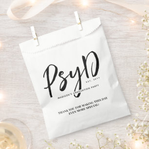 Personalized Elegant PsyD Doctor of Psychology Favor Bag