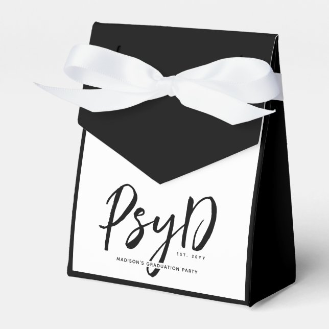 Personalized Elegant PsyD Doctor of Psychology Favor Boxes (Front Side)