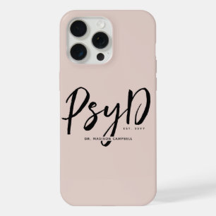 Personalized Elegant PsyD Doctor of Psychology iPhone 15 Pro Max Case
