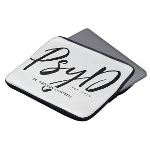 Personalized Elegant PsyD Doctor of Psychology Laptop Sleeve