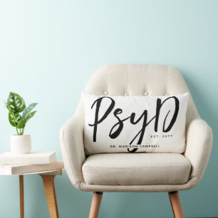 Personalized Elegant PsyD Doctor of Psychology Lumbar Pillow