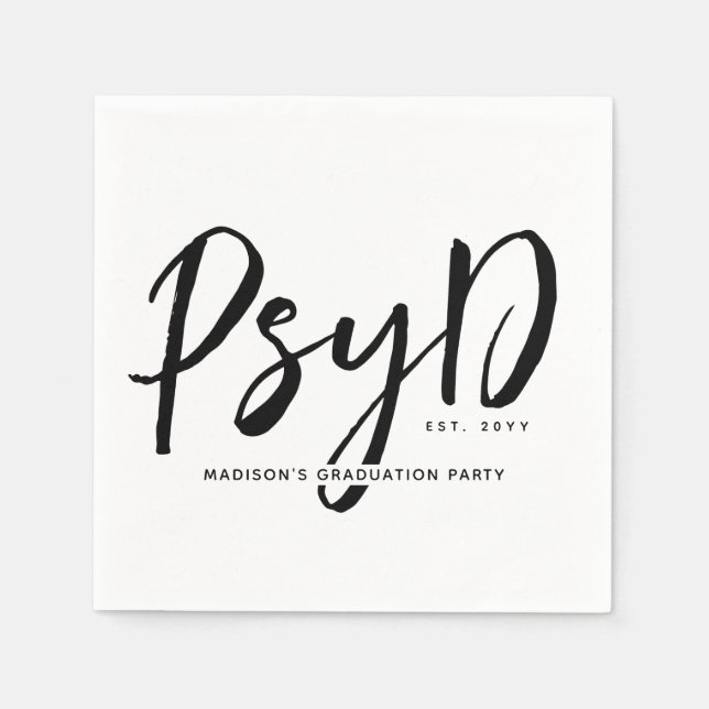 Personalized Elegant PsyD Doctor of Psychology Napkins (Front)