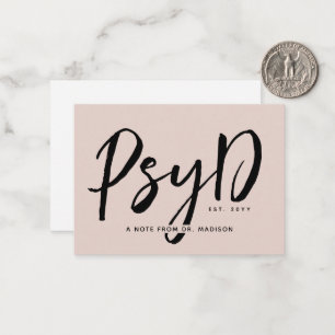 Personalized Elegant PsyD Doctor of Psychology Note Card