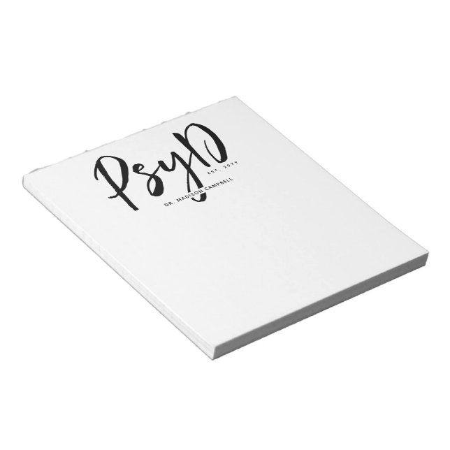 Personalized Elegant PsyD Doctor of Psychology Notepad (Angled)