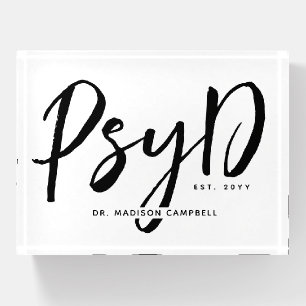Personalized Elegant PsyD Doctor of Psychology Paperweight