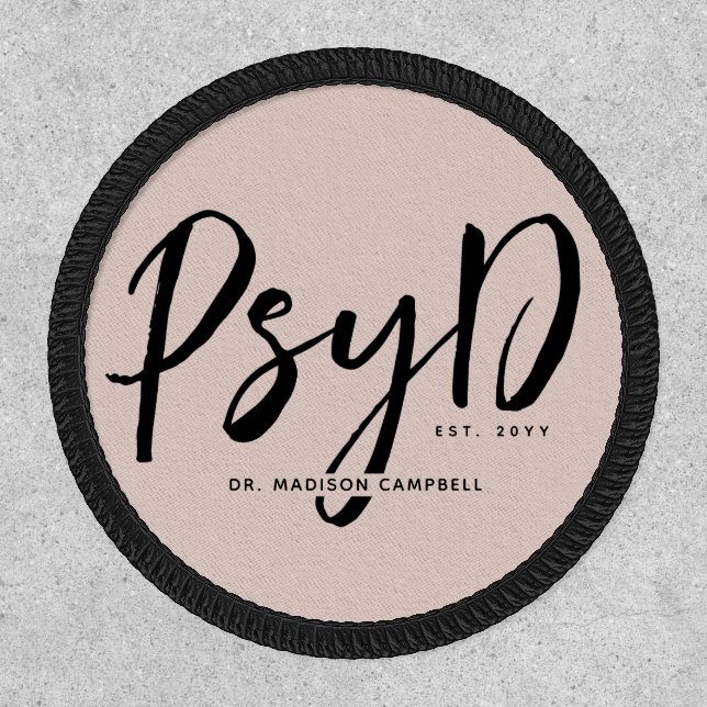 Personalized Elegant PsyD Doctor of Psychology Patch (Front)