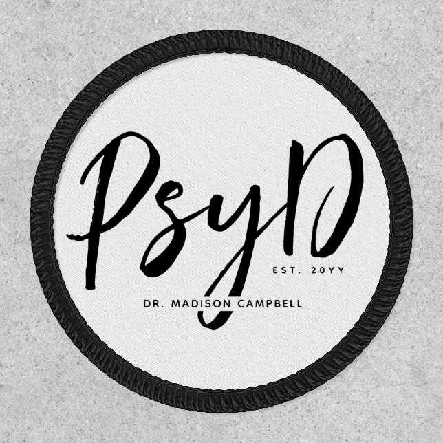 Personalized Elegant PsyD Doctor of Psychology Patch (Front)